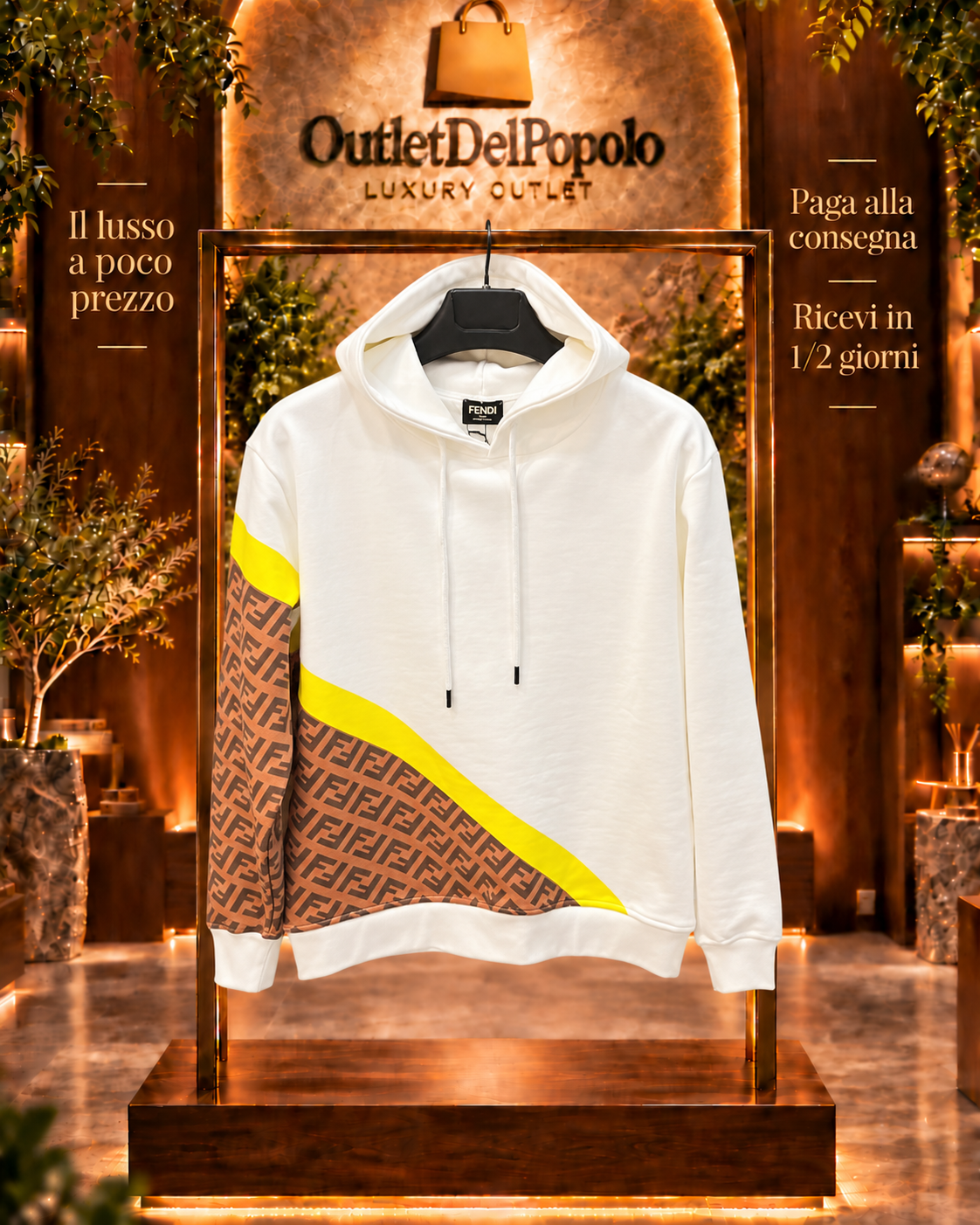 Felpa Cappuccio Fendi