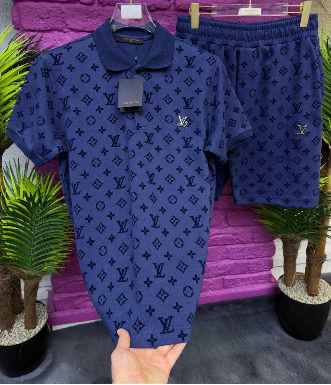 T-SHIRT + BERMUDA Lv Monogram Blue