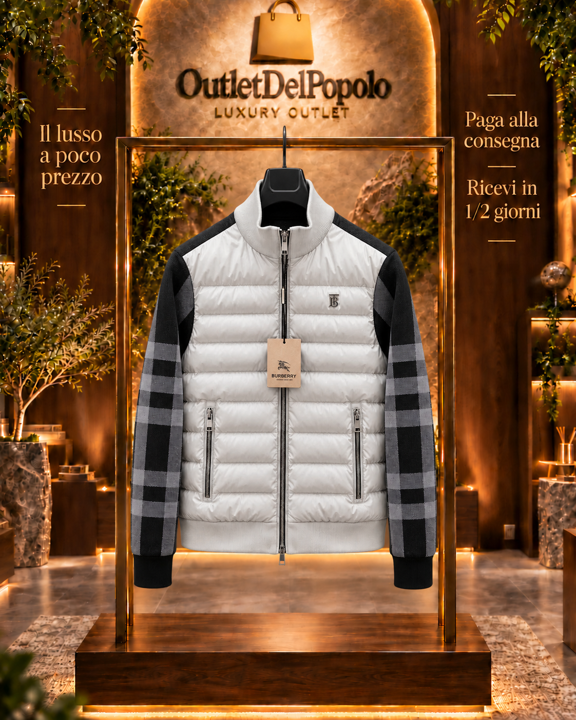 Giubbino Autunnale Burberry Manica in Filo