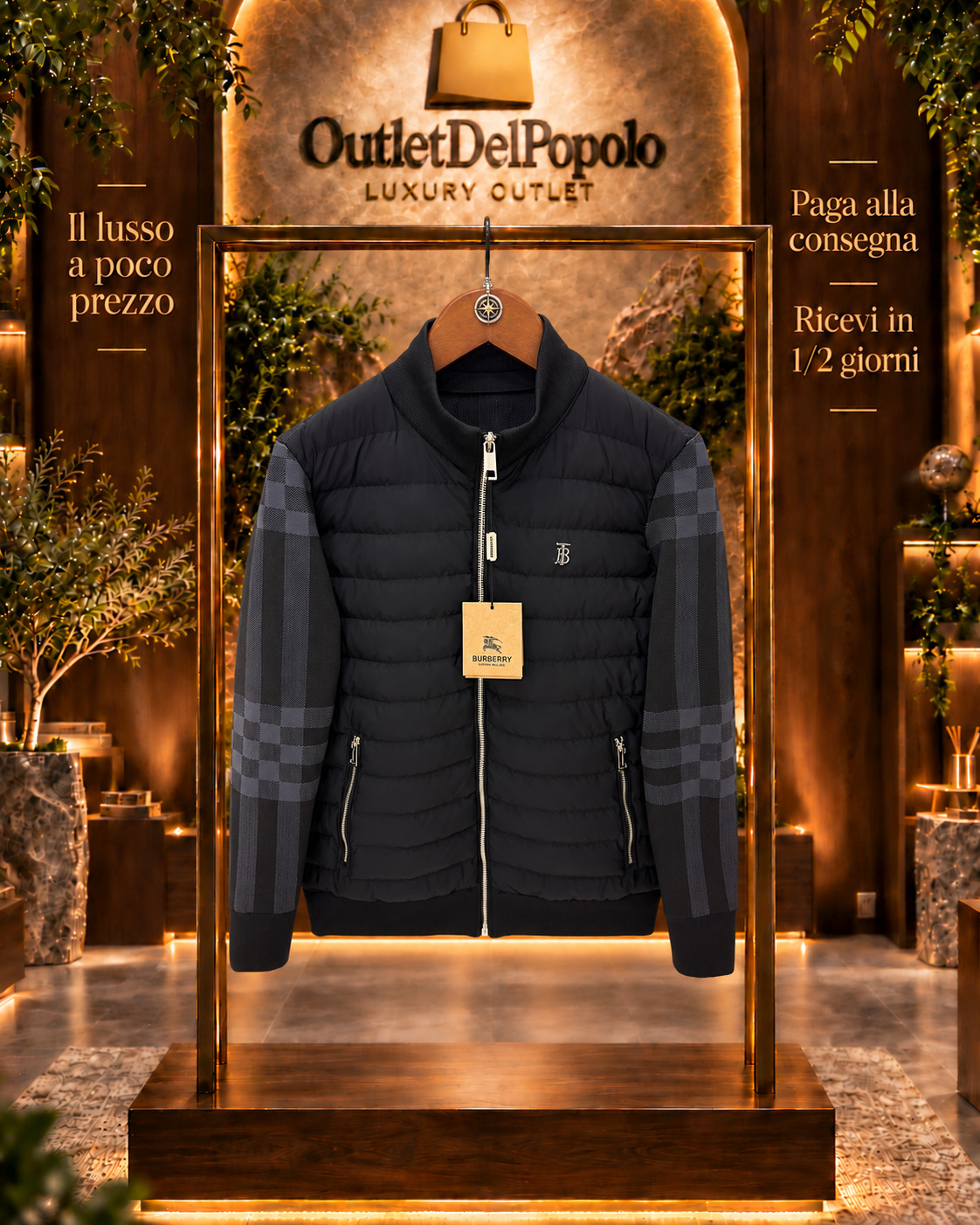 Giubbino Autunnale Burberry Manica in Filo
