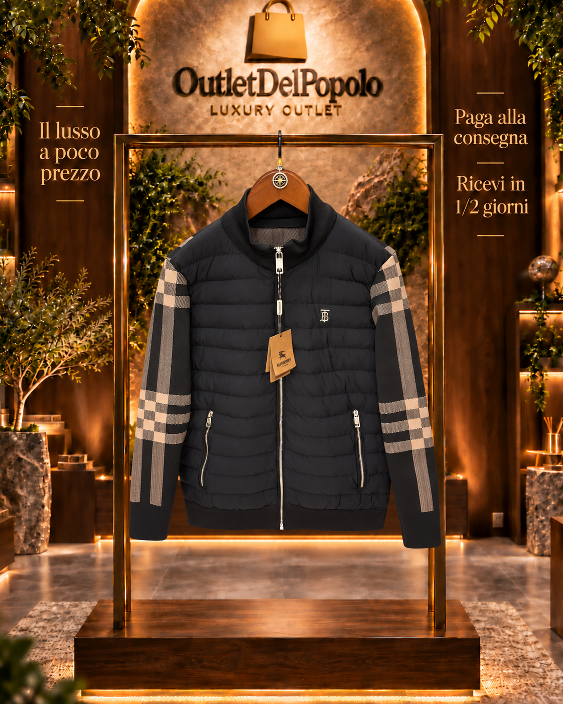 Giubbino Autunnale Burberry Manica in Filo