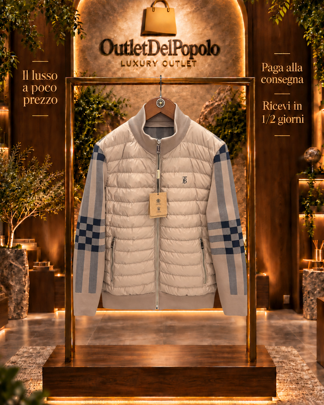 Giubbino Autunnale Burberry Manica in Filo