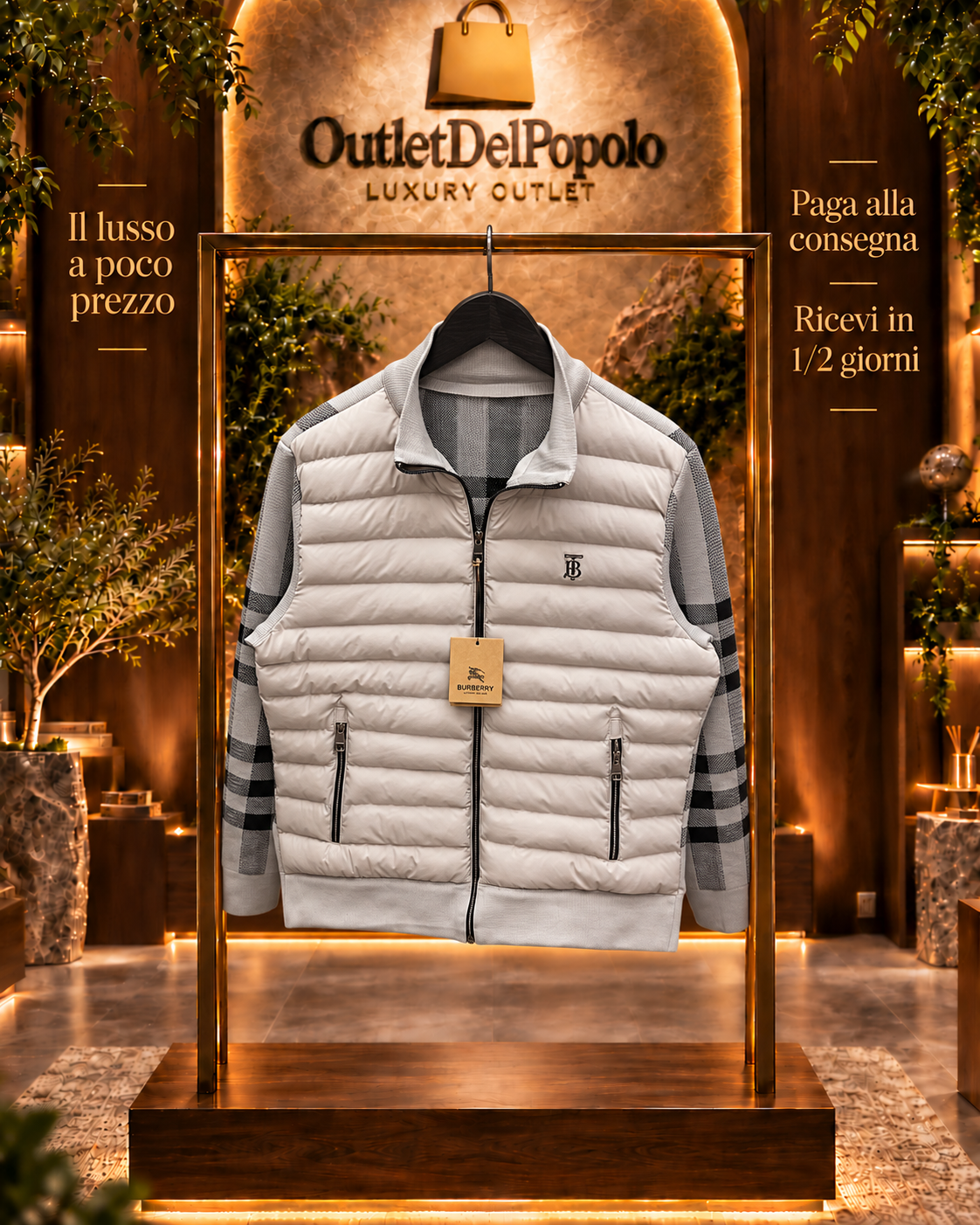 Giubbino Autunnale Burberry Manica in Filo