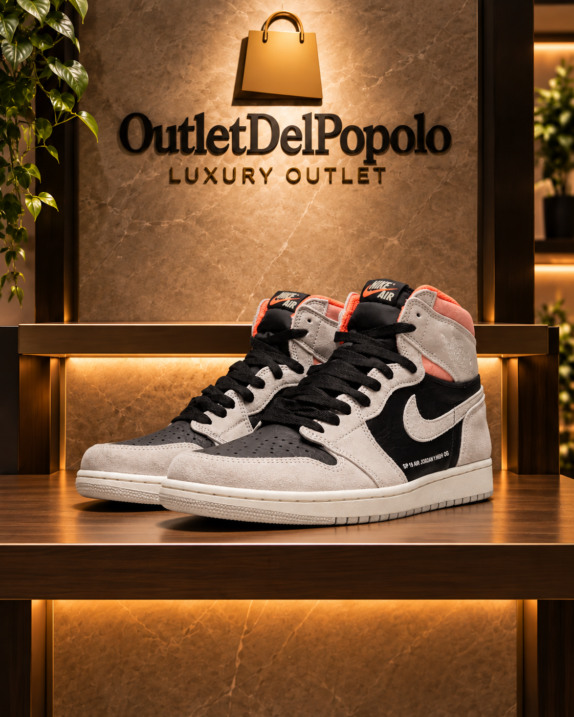 Nike Air Jordan 1 Retro High Neutral Grey Hyper Crimson