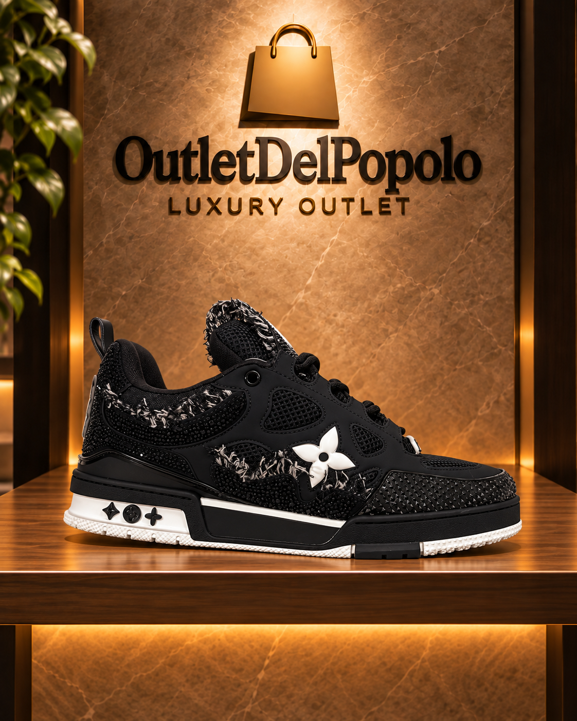 Skate Nera Glitter