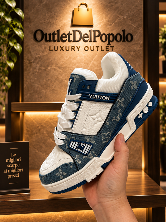 Trainer Monogram Denim White Blue
