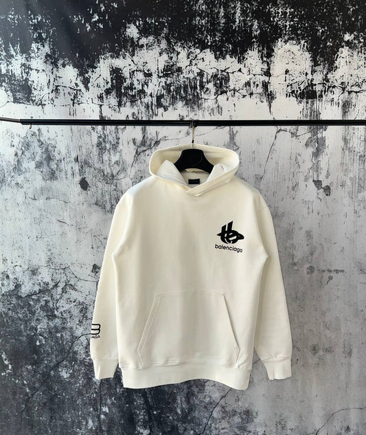 Felpa Balenciaga Cappuccio Logo piccolo