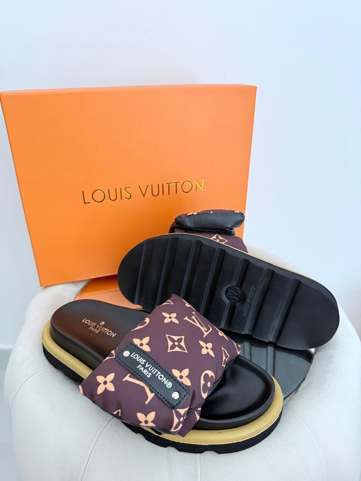 Ciabatte Lv Monogram Brown