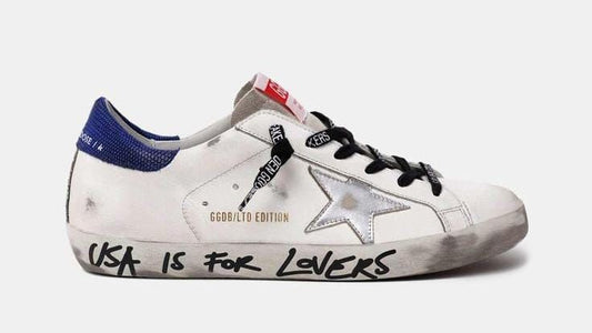 Golden Goose Blu And Star White