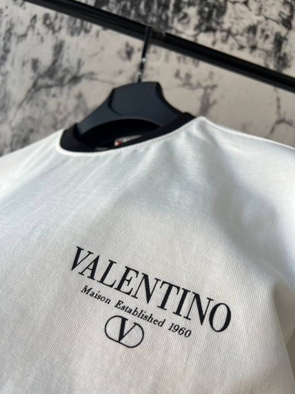 T-Shirt Valentino Collo Bicolore