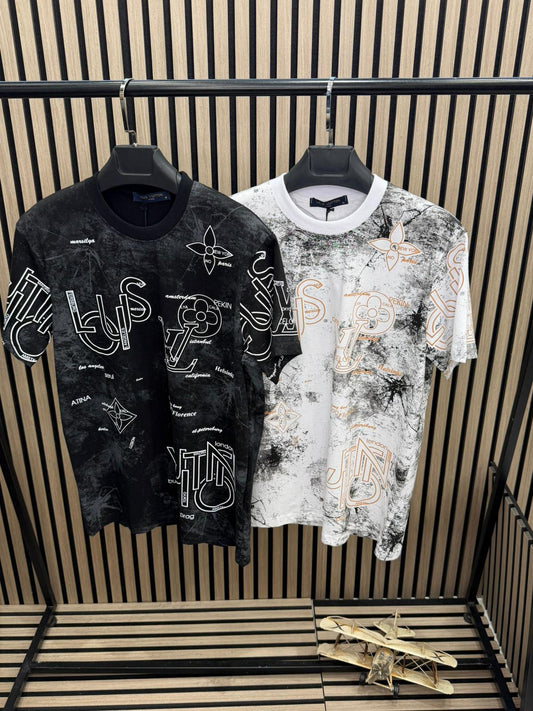 LV T Shirt Spray Gold