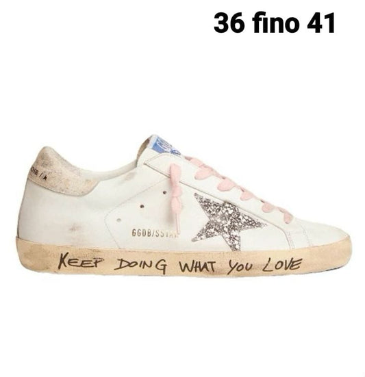 Golden Goose Pink And Star Glitter